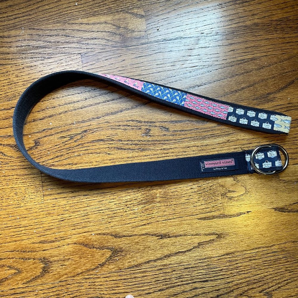 Kids Vineyard Vines Belt Colorful Canvas Patchwork Brass Buckle Size Small